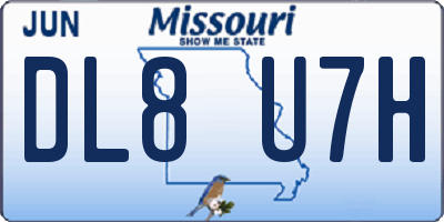 MO license plate DL8U7H
