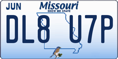 MO license plate DL8U7P