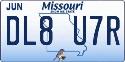 MO license plate DL8U7R