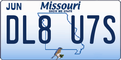 MO license plate DL8U7S