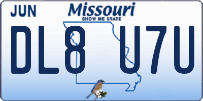 MO license plate DL8U7U