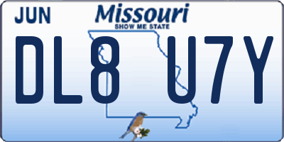 MO license plate DL8U7Y