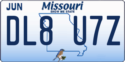 MO license plate DL8U7Z