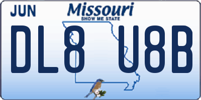 MO license plate DL8U8B