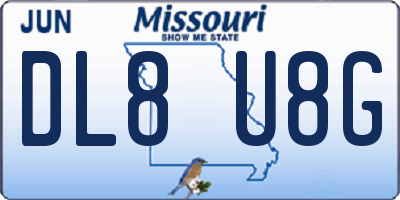 MO license plate DL8U8G