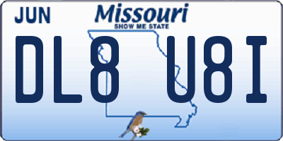 MO license plate DL8U8I