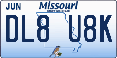 MO license plate DL8U8K