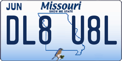 MO license plate DL8U8L