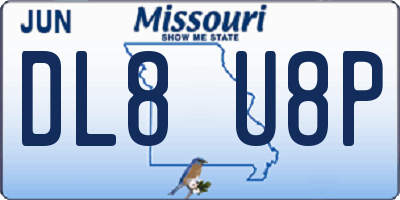 MO license plate DL8U8P