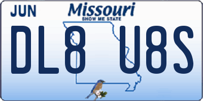 MO license plate DL8U8S