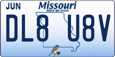 MO license plate DL8U8V