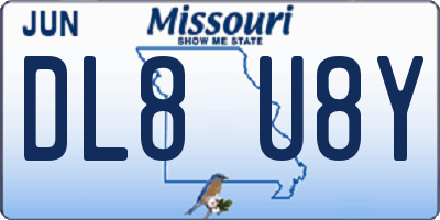 MO license plate DL8U8Y