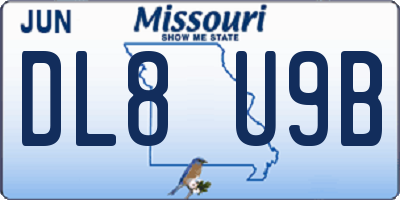 MO license plate DL8U9B