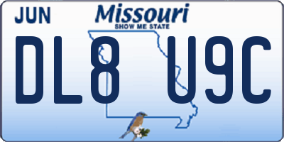 MO license plate DL8U9C