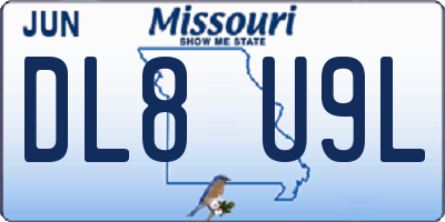 MO license plate DL8U9L