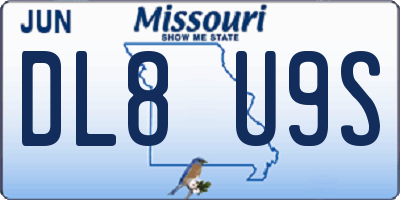 MO license plate DL8U9S
