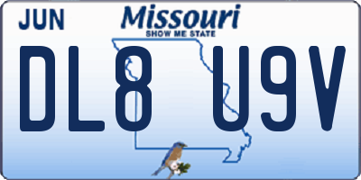 MO license plate DL8U9V