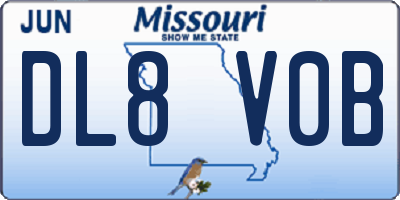 MO license plate DL8V0B