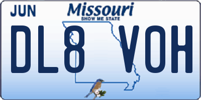 MO license plate DL8V0H