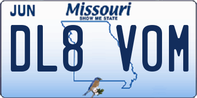 MO license plate DL8V0M