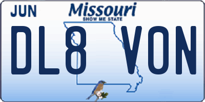 MO license plate DL8V0N