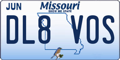 MO license plate DL8V0S