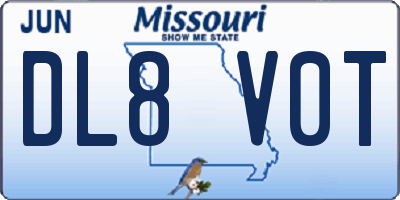 MO license plate DL8V0T