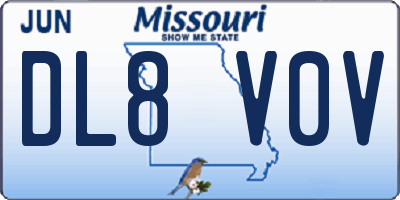 MO license plate DL8V0V