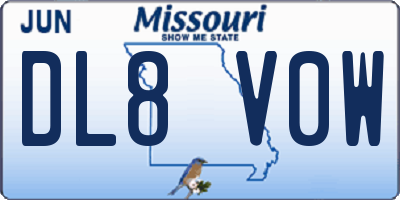 MO license plate DL8V0W