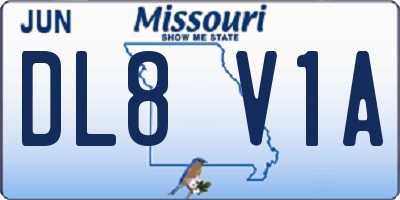 MO license plate DL8V1A