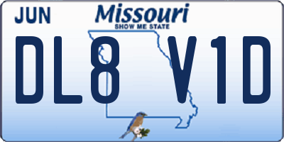 MO license plate DL8V1D
