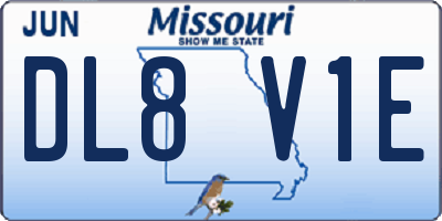 MO license plate DL8V1E