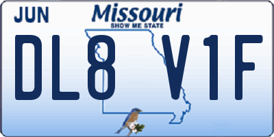 MO license plate DL8V1F