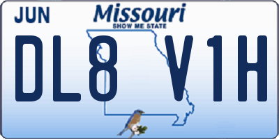 MO license plate DL8V1H