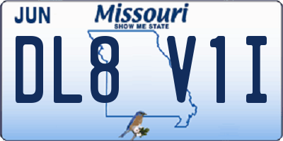 MO license plate DL8V1I