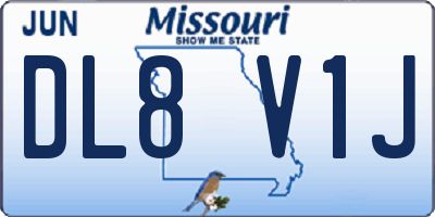 MO license plate DL8V1J