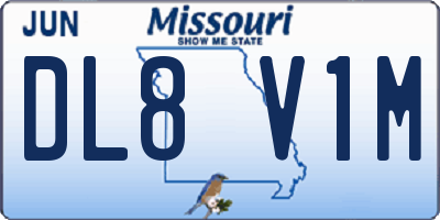 MO license plate DL8V1M