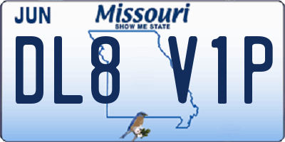 MO license plate DL8V1P