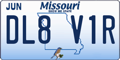 MO license plate DL8V1R