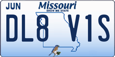 MO license plate DL8V1S