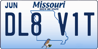 MO license plate DL8V1T