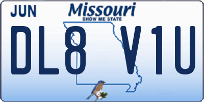 MO license plate DL8V1U