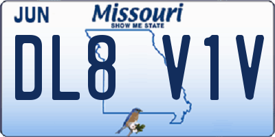 MO license plate DL8V1V