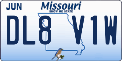 MO license plate DL8V1W