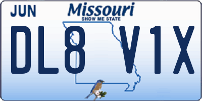 MO license plate DL8V1X