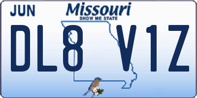 MO license plate DL8V1Z