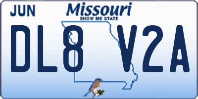 MO license plate DL8V2A