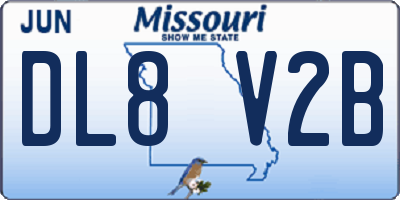MO license plate DL8V2B