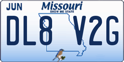 MO license plate DL8V2G