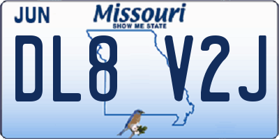 MO license plate DL8V2J